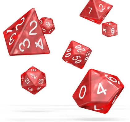Oakie Doakie Dice Set RPG Marble: Red (7 stuks)