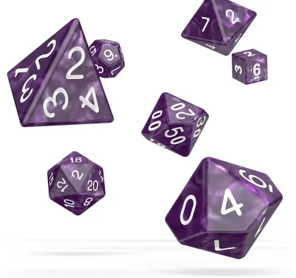 Oakie Doakie Dice Set RPG Marble: Purple (7 stuks)