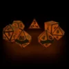 Oakie Doakie Dice Set RPG Metal Glow in the Dark: Golden Princess (7 stuks)