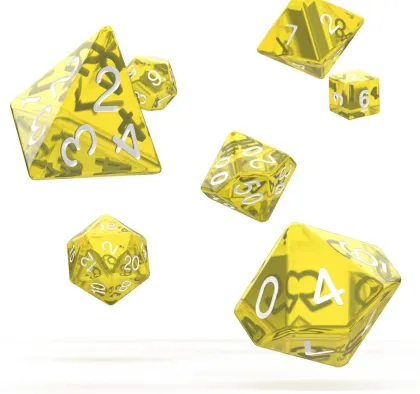 Oakie Doakie Dice Set RPG Translucent: Yellow (7 stuks)