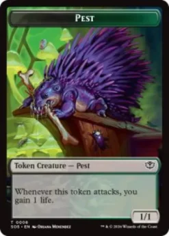 Pest Token (#8) (foil) (1/1) - Secrets of Strixhaven