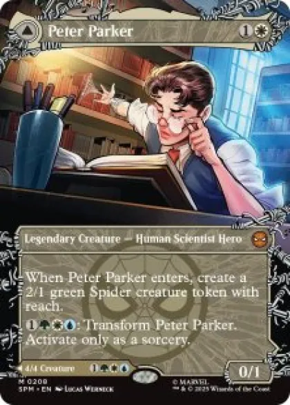Peter Parker (#208) (foil) (borderless) - Marvel's Spider-Man Varianten
