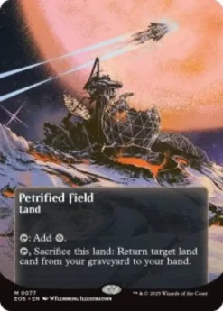 Petrified Field (#77) (foil) (borderless) - Edge of Eternities Stellar Sights