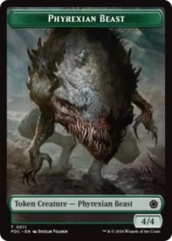 Phyrexian Beast token (4/4) - Foundations Commander Decks