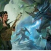 Playmat Adventures in the Forgotten Realms: The Party Fighting Blue Dragon