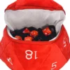 Pluche Dice Pouch D20 Dungeons and Dragons - Red & White