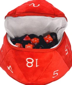 Pluche Dice Pouch D20 Dungeons and Dragons - Red & White