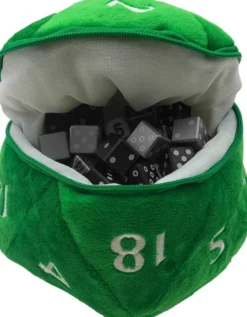Pluche Dice Pouch D20 Green