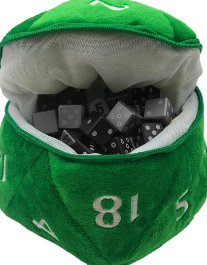 Pluche Dice Pouch D20 Green