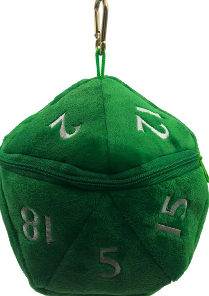Pluche Dice Pouch D20 Green