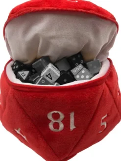 Pluche Dice Pouch D20 Red