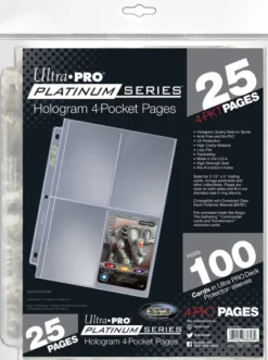 4 Pocket Pages Top Loading Clear Platinum (25 stuks)