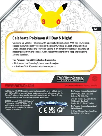 Pokémon: 30th Celebration - EX Tin: Day - Sylveon EX
