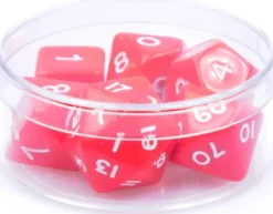Polydice Set Solid Red (7-delig)