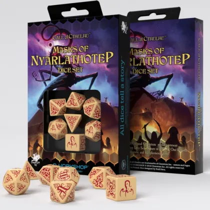 Q-Workshop - Call of Cthulhu RPG Dice Set: Masks of Nyarlathotep (7-delig)