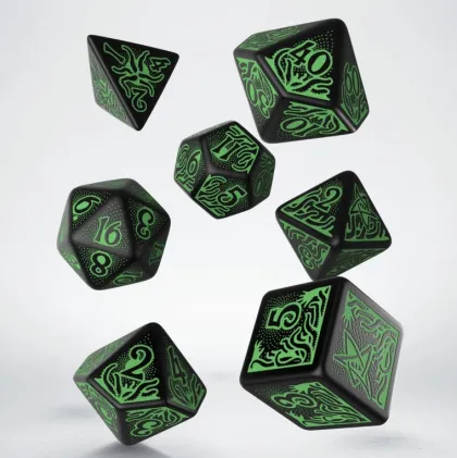 Q-Workshop - Call of Cthulhu RPG Dice Set: 7th Edition Black & Green (7-delig)