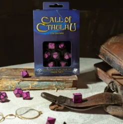 Q-Workshop - Call of Cthulhu RPG Dice Set: 7th Edition - Black & Magenta (7-delig)