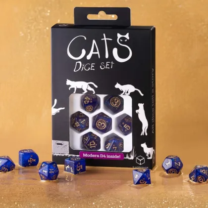 Q-Workshop - Cats Modern RPG Dice Set: Meowster (7-delig)