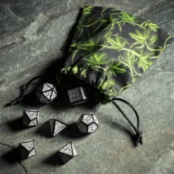 Q-Workshop - Celtic 3D Revised RPG Dice Set: Black & White (7-delig)