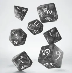 Q-Workshop - Classic RPG Dice Set: Smoky & White (7-delig)