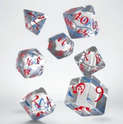 Q-Workshop - Classic RPG Dice Set: Translucent & Blue-Red (7-delig)