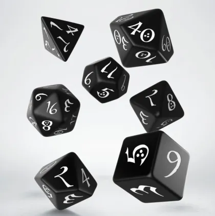 Q-Workshop - Classic RPG Dice Set: Black & White (7-delig)