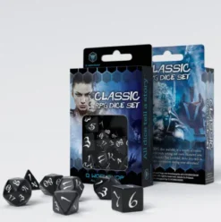 Q-Workshop - Classic RPG Dice Set: Black & White (7-delig)