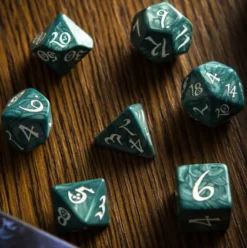 Q-Workshop - Classic RPG Dice Set: Stormy & White (7-delig)