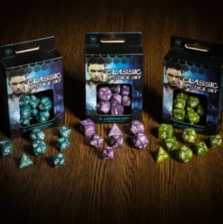 Q-Workshop - Classic RPG Dice Set: Stormy & White (7-delig)