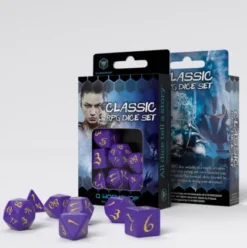 Q-Workshop - Classic RPG Dice Set: Purple & Yellow (7-delig)