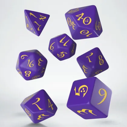 Q-Workshop - Classic RPG Dice Set: Purple & Yellow (7-delig)