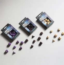 Q-Workshop - Classic RPG Dice Set: Purple & Yellow (7-delig)