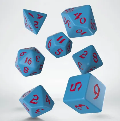 Q-Workshop - Classic Runic RPG Dice Set: Blue & Red (7-delig)