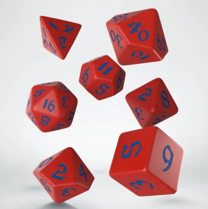 Q-Workshop - Classic Runic RPG Dice Set: Red & Blue (7-delig)