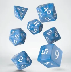 Q-Workshop - Classic Runic RPG Dice Set: Glacier & White (7-delig)