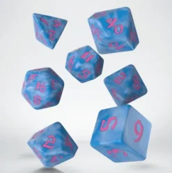 Q-Workshop - Classic Runic RPG Dice Set: Glacier & Pink (7-delig)