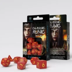 Q-Workshop - Classic Runic RPG Dice Set: Red & Yellow (7-delig)