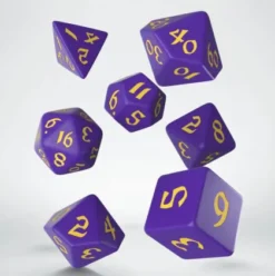 Q-Workshop - Classic Runic RPG Dice Set: Purple & Yellow (7-delig)