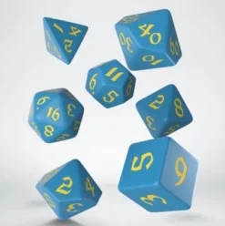 Q-Workshop - Classic Runic RPG Dice Set: Blue & Yellow (7-delig)