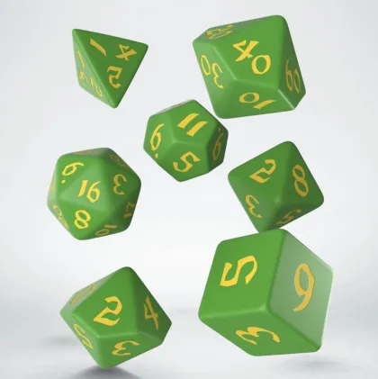 Q-Workshop - Classic Runic RPG Dice Set: Green & Yellow (7-delig)