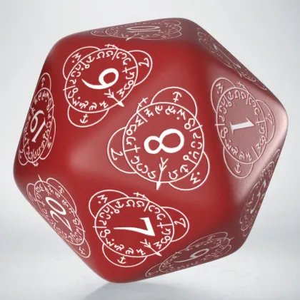 Q-Workshop - D20 Die - Life Counter: Red & White