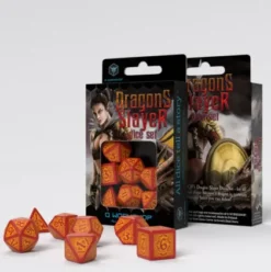 Q-Workshop - Dragon Slayer RPG Dice Set: Red & Orange (7-delig)