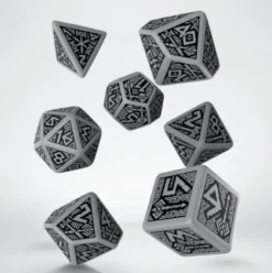 Q-Workshop - Dwarven RPG Dice Set: Gray & Black (7-delig)
