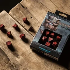 Q-Workshop - Dwarven RPG Dice Set: Black & Red (7-delig)