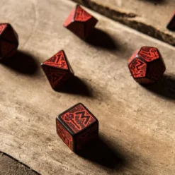Q-Workshop - Dwarven RPG Dice Set: Black & Red (7-delig)
