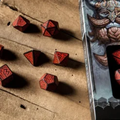 Q-Workshop - Dwarven RPG Dice Set: Black & Red (7-delig)