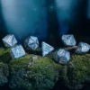 Q-Workshop - Elvish RPG Dice Set: Cobalt & Silver (7-delig)