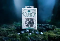 Q-Workshop - Elvish RPG Dice Set: Cobalt & Silver (7-delig)