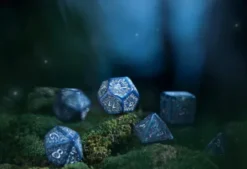 Q-Workshop - Elvish RPG Dice Set: Cobalt & Silver (7-delig)