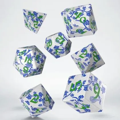 Q-Workshop - Full Art Dice Set: Porcelain